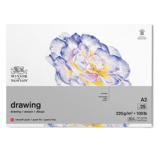 Winsor & Newton Çizim Bloknotu (Yapışkanlı) Dokusuz 220gr A2 (42x59.4cm) 25 Sayfa
