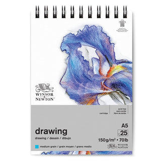 Winsor & Newton Çizim Bloknotu (Spiralli) Hafif Dokulu 150gr A5 (14.8x21cm) 25 Sayfa