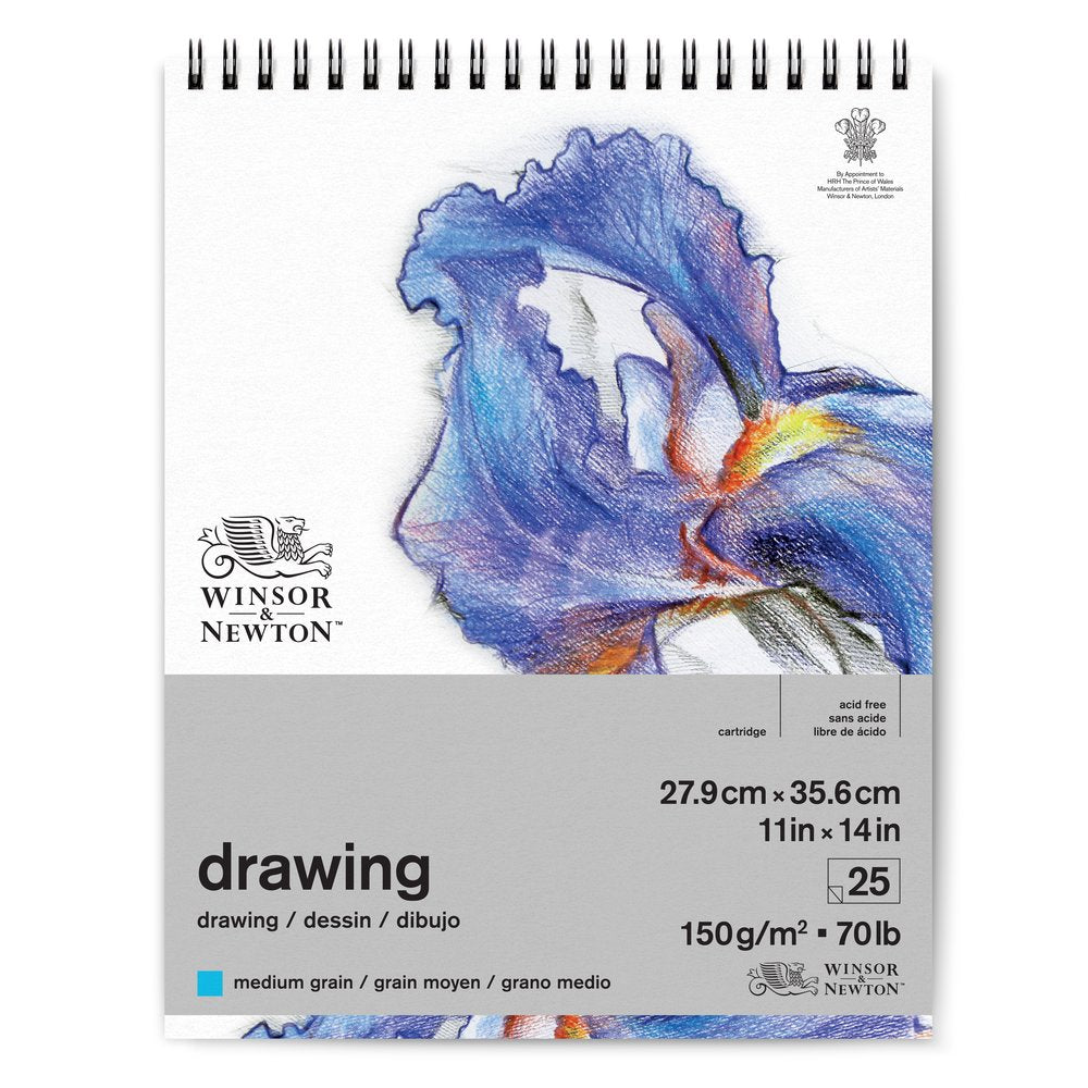 Winsor & Newton Çizim Bloknotu (Spiralli) Hafif Dokulu 150gr 28x36cm 25 Sayfa
