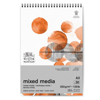 Winsor & Newton Mix Media Bloknotu (Spiralli) 250gr A3 (29.7x42cm) 30 Sayfa
