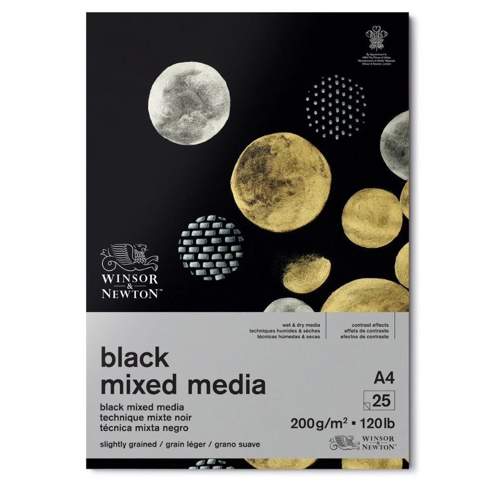 Winsor & Newton Siyah Çizim Bloknotu 200gr 25 Sayfa A4