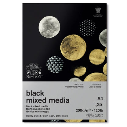 Winsor & Newton Siyah Çizim Bloknotu 200gr 25 Sayfa A4