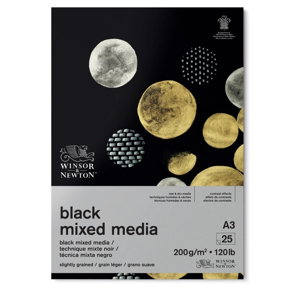 Winsor & Newton Siyah Çizim Bloknotu 200gr 25 Sayfa A3
