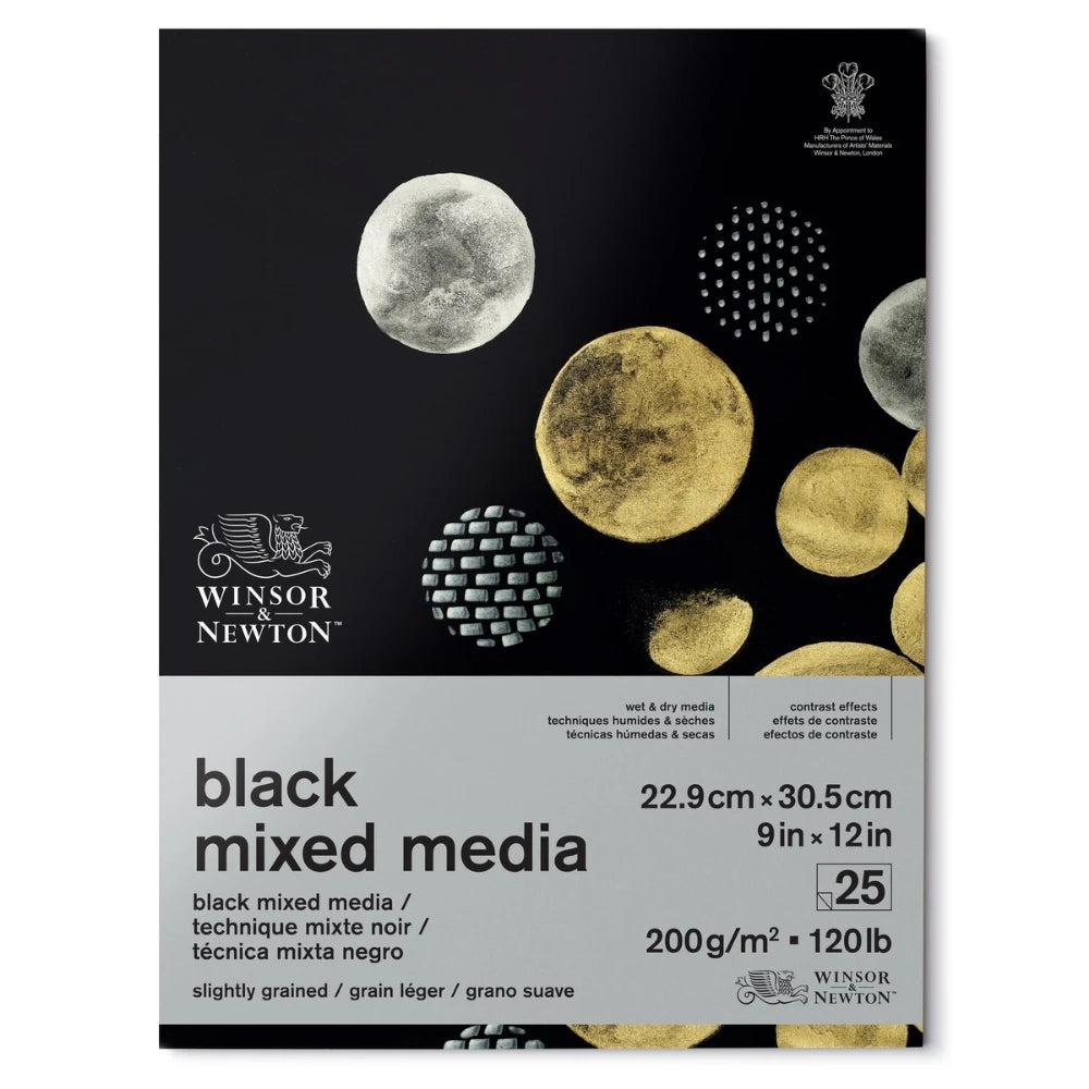 Winsor & Newton Siyah Çizim Bloknotu 200gr 25 Sayfa 23x31cm
