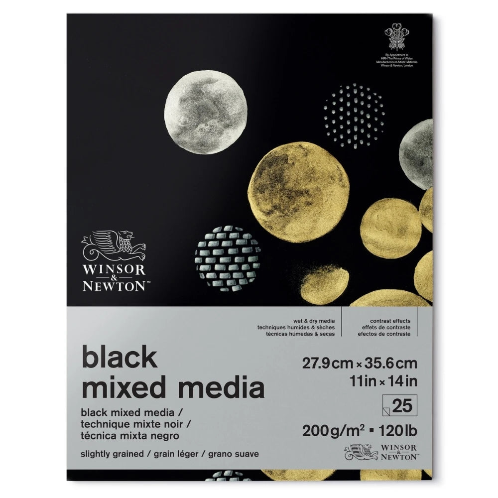 Winsor & Newton Siyah Çizim Bloknotu 200gr 25 Sayfa 28x36cm