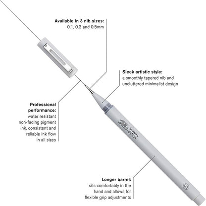 Winsor & Newton Fineliner 0.3mm Soğuk Gri İnce Çizim Kalemi