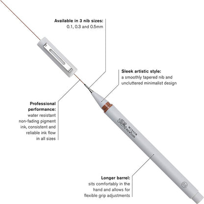 Winsor & Newton Fineliner 0.3mm Sepya İnce Çizim Kalemi