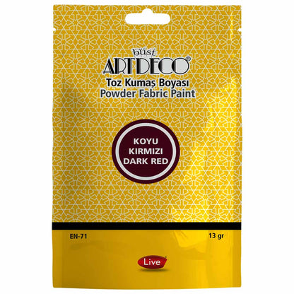Artdeco Toz Kumaş Boyası 13gr Koyu Kırmızı 1107