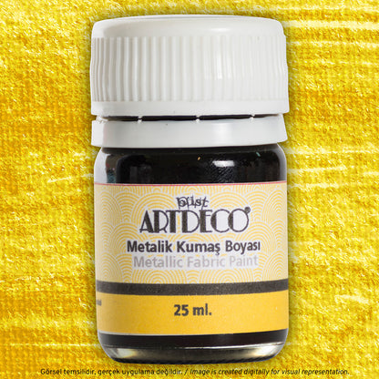 Artdeco Metalik Kumaş Boyası 25ml Açık Altın 1221