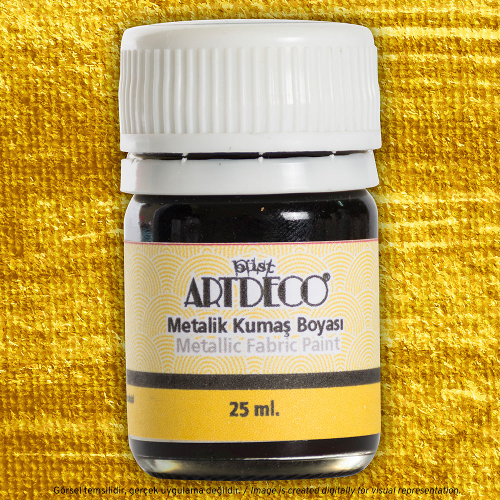Artdeco Metalik Kumaş Boyası 25ml Altın Sarısı 202