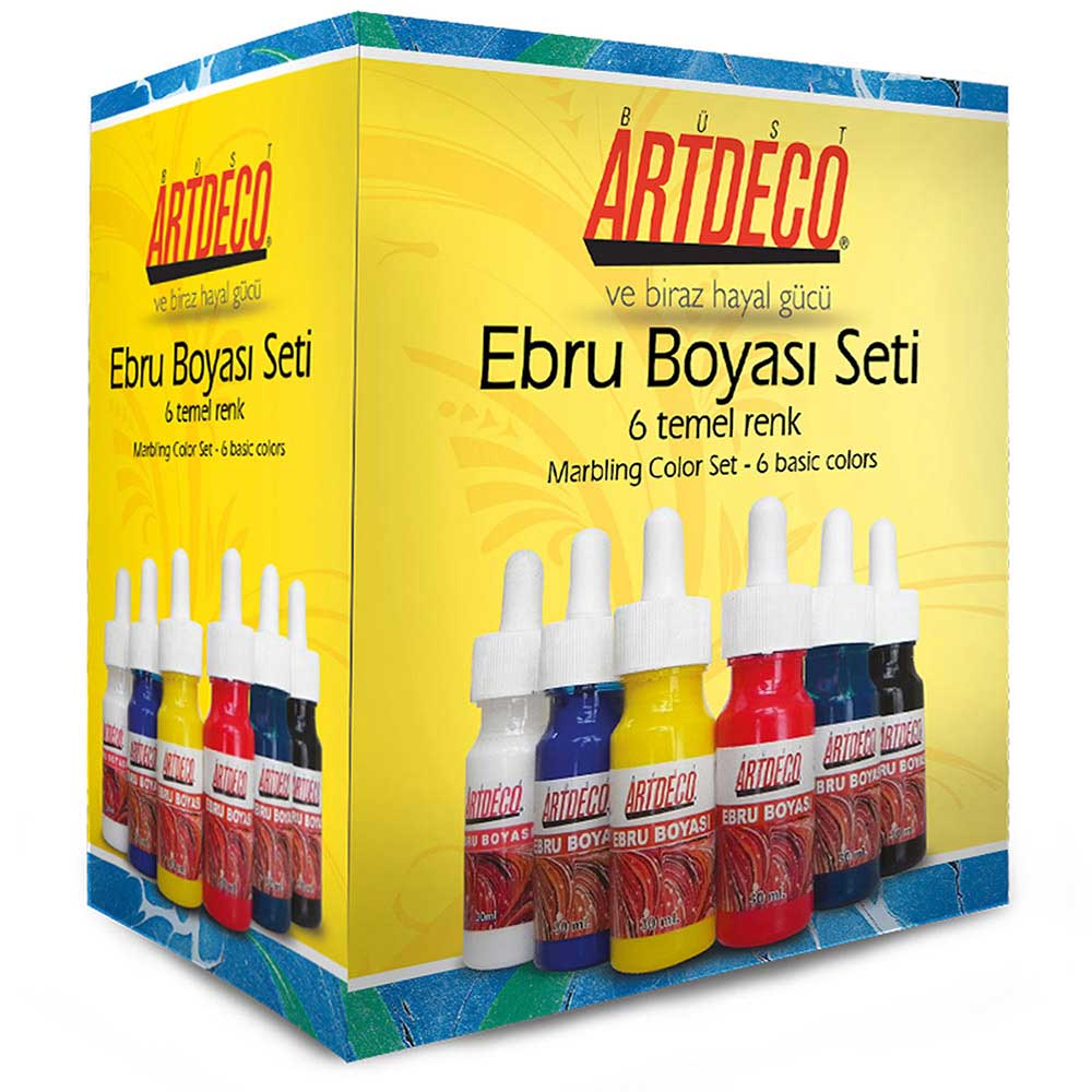 Artdeco Ebru Boya Seti 6 temel renk