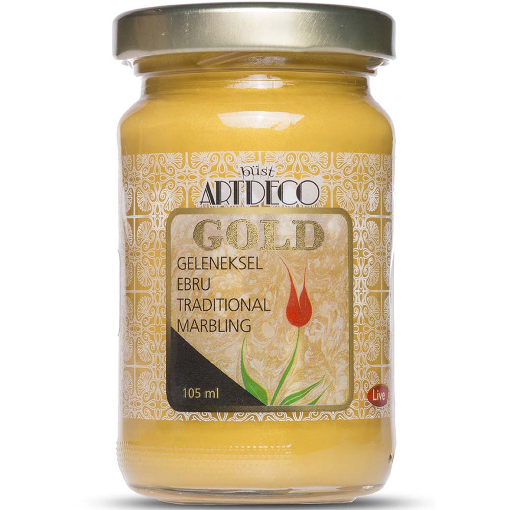 Artdeco Gold Geleneksel Ebru Boyası 105ml Simli Altın 990 S.3
