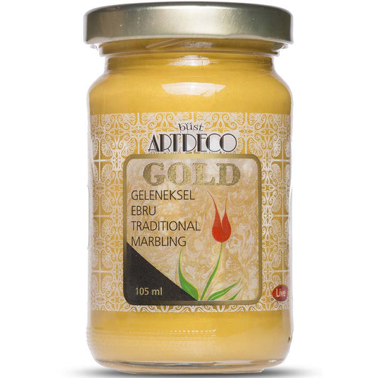 Artdeco Gold Geleneksel Ebru Boyası 105ml Simli Altın 990 S.3