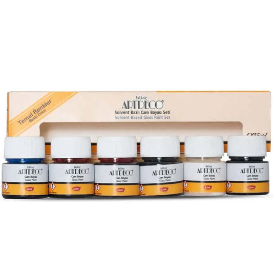 Artdeco Cam Boyası Seti 6x15ml Temel Renkler