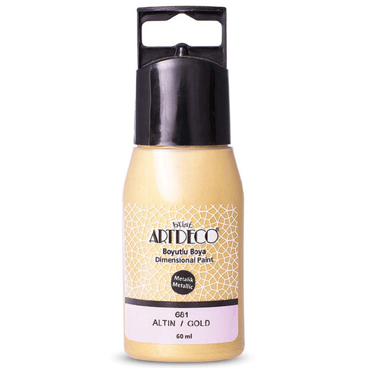 Artdeco Metalik Boyutlu Boya 60ml Altın 681