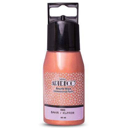 Artdeco Metalik Boyutlu Boya 60ml Bakır 683