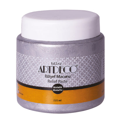 Artdeco Metalik Rölyef Macunu 220ml Gümüş 2222