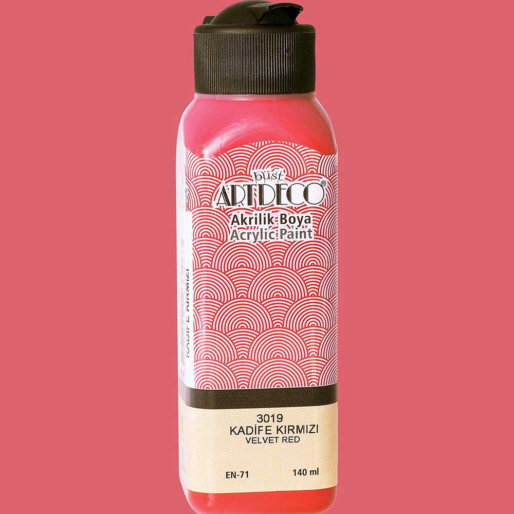 Artdeco Akrilik Boya 140ml Kadife Kırmızı 3019
