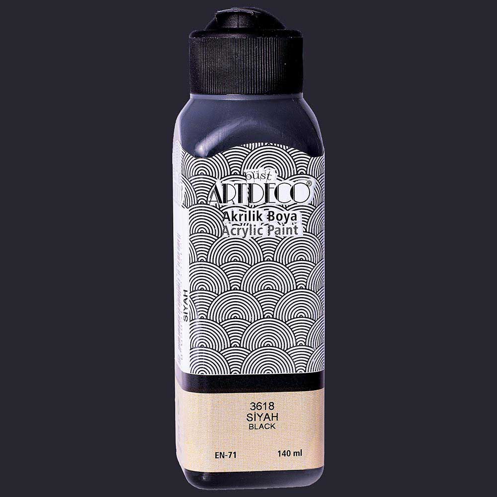 Artdeco Akrilik Boya 140ml Siyah 3618
