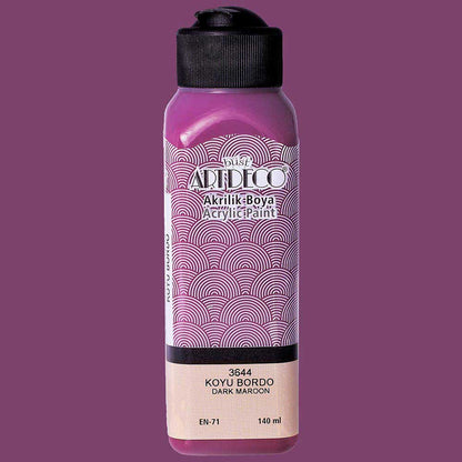 Artdeco Akrilik Boya 140ml Koyu Bordo 3644