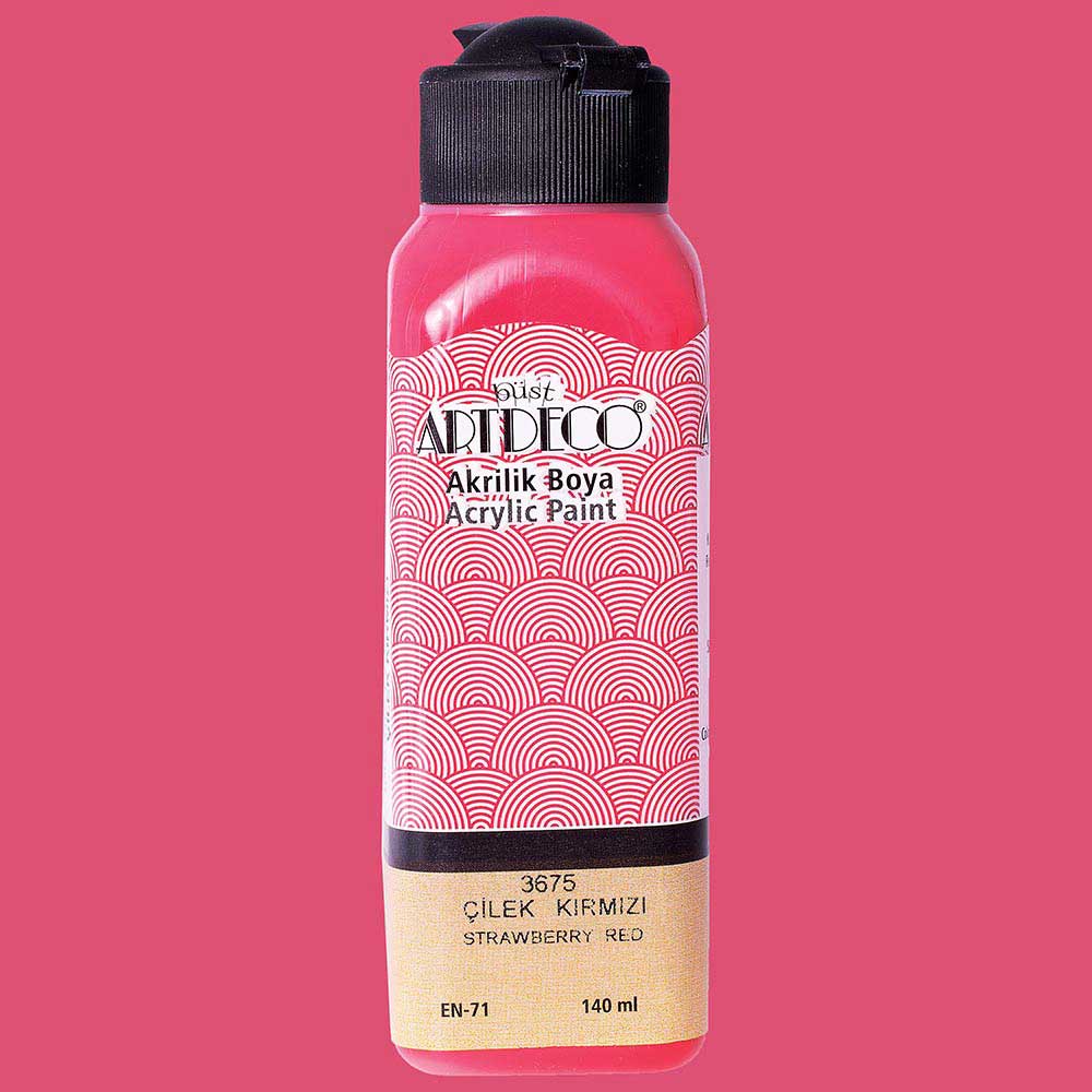 Artdeco Akrilik Boya 140ml Çilek Kırmızı 3675