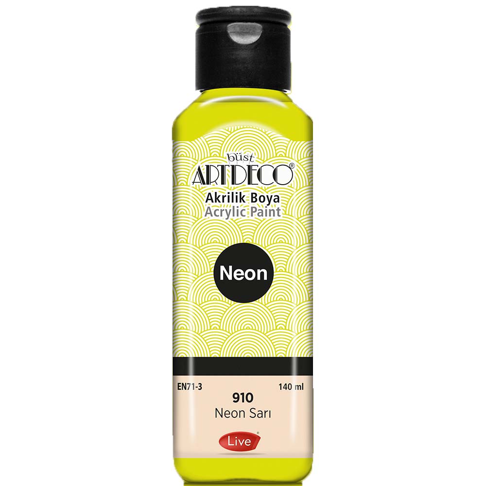 Artdeco Neon Akrilik Boya 140ml Neon Sarı 910