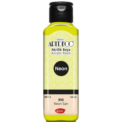 Artdeco Neon Akrilik Boya 140ml Neon Sarı 910