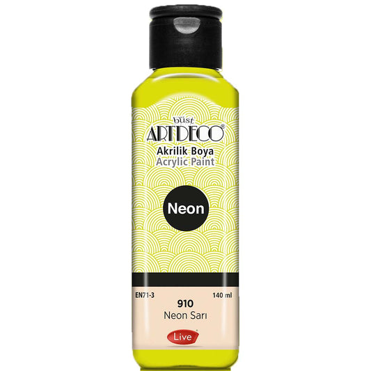 Artdeco Neon Akrilik Boya 140ml Neon Sarı 910