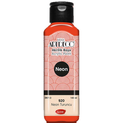 Artdeco Neon Akrilik Boya 140ml Neon Turuncu 920