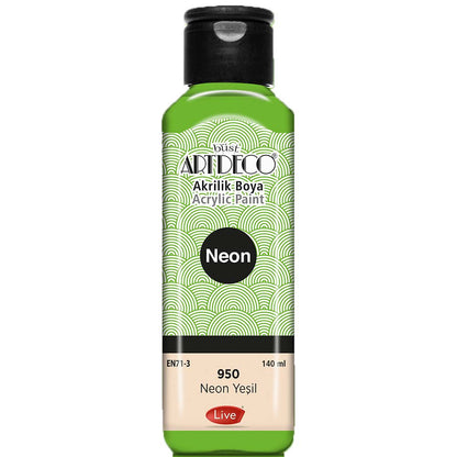Artdeco Neon Akrilik Boya 140ml Neon Yeşil 950