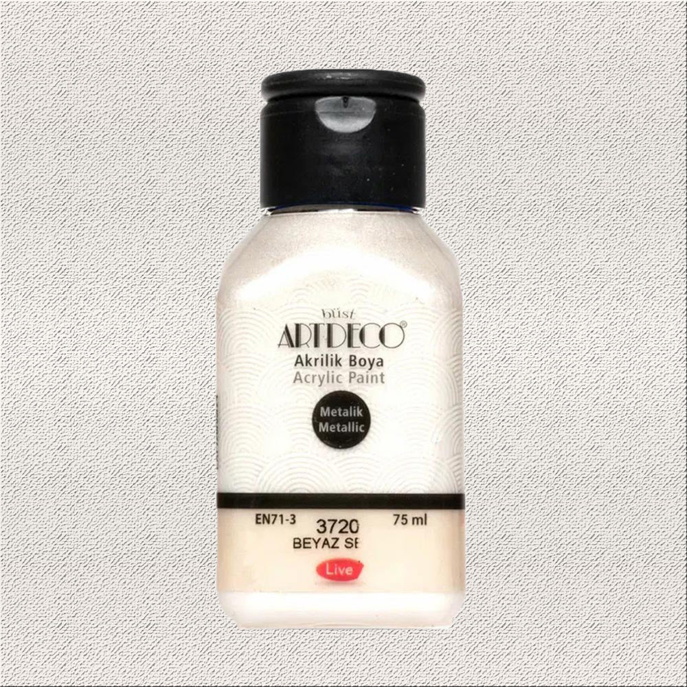 Artdeco Metalik Akrilik Boya 75ml Beyaz Sedef 3720