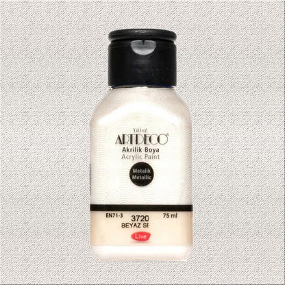Artdeco Metalik Akrilik Boya 75ml Beyaz Sedef 3720
