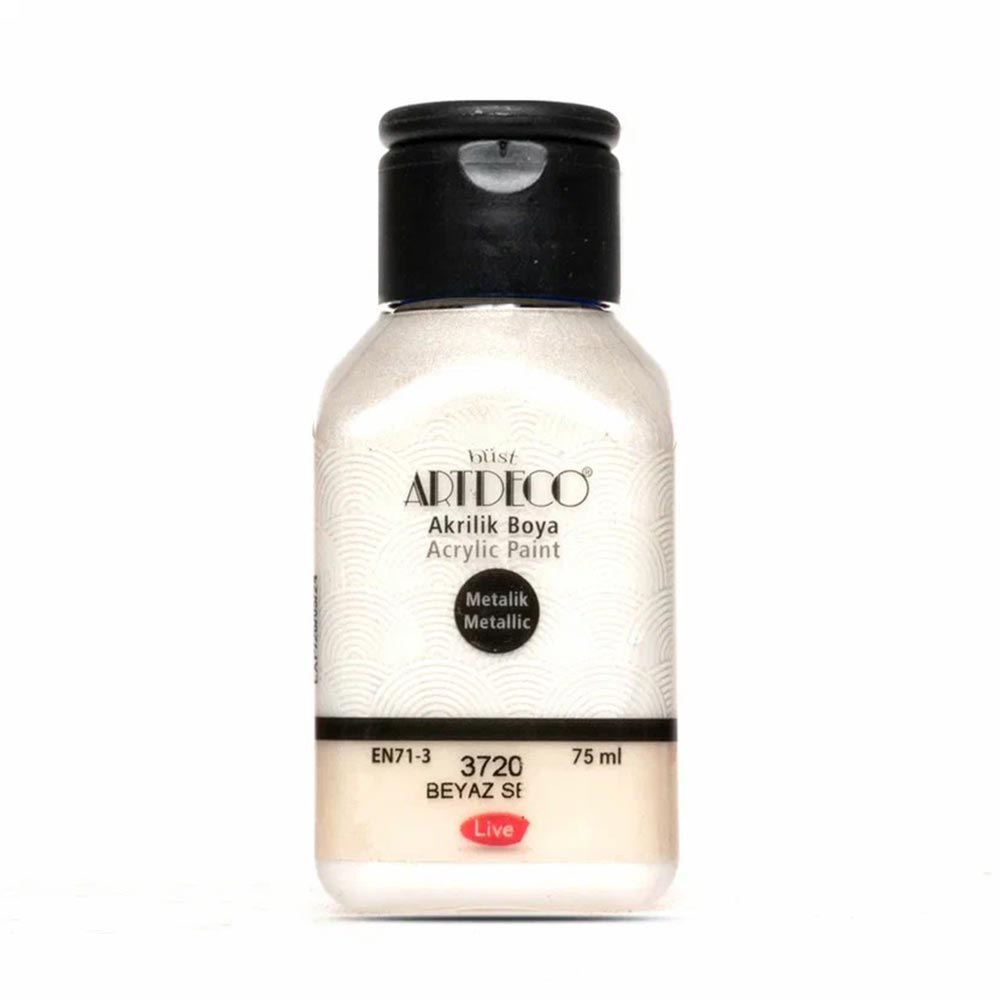 Artdeco Metalik Akrilik Boya 75ml Beyaz Sedef 3720