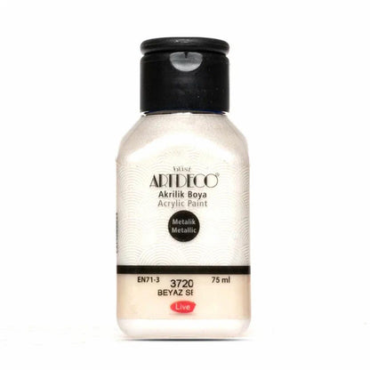 Artdeco Metalik Akrilik Boya 75ml Beyaz Sedef 3720