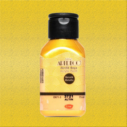 Artdeco Metalik Akrilik Boya 75ml Altın 3721