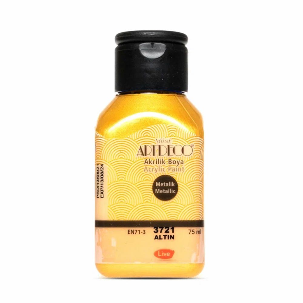 Artdeco Metalik Akrilik Boya 75ml Altın 3721