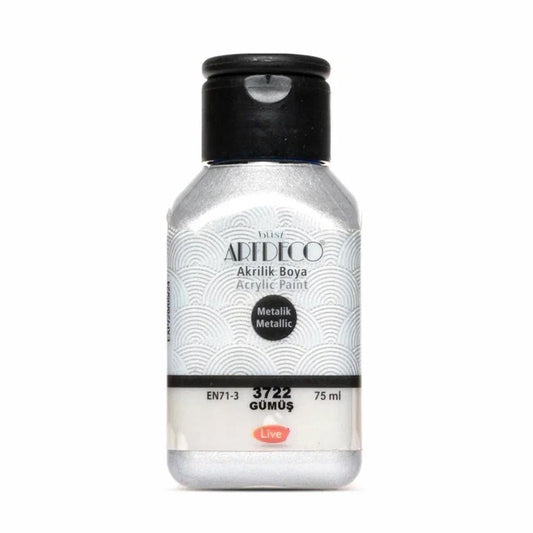 Artdeco Metalik Akrilik Boya 75ml Gümüş 3722