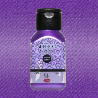 Artdeco Metalik Akrilik Boya 75ml Mor 3731