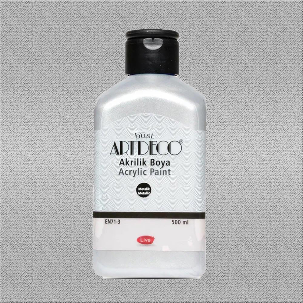 Artdeco Metalik Akrilik Boya 500ml Gümüş 3722
