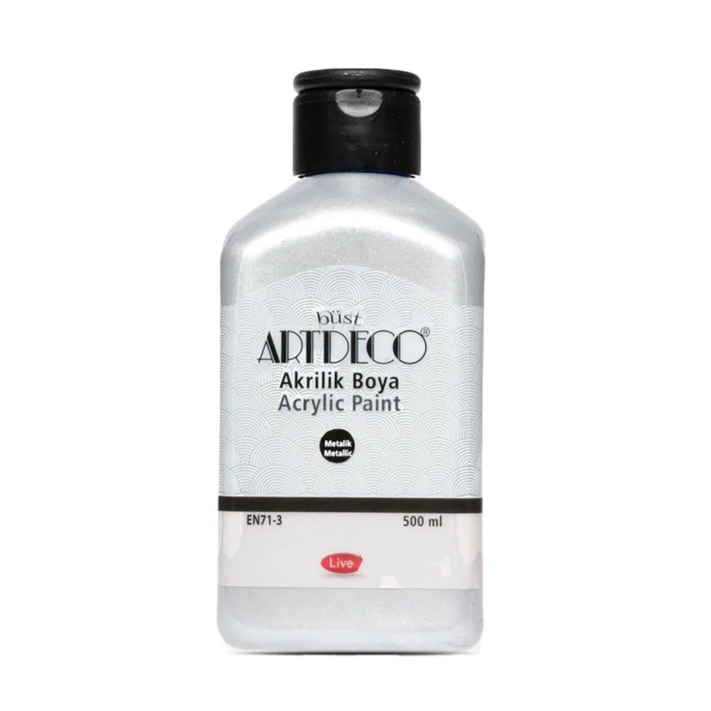 Artdeco Metalik Akrilik Boya 500ml Gümüş 3722