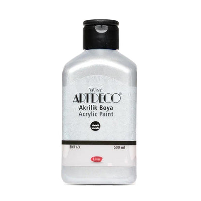 Artdeco Metalik Akrilik Boya 500ml Gümüş 3722