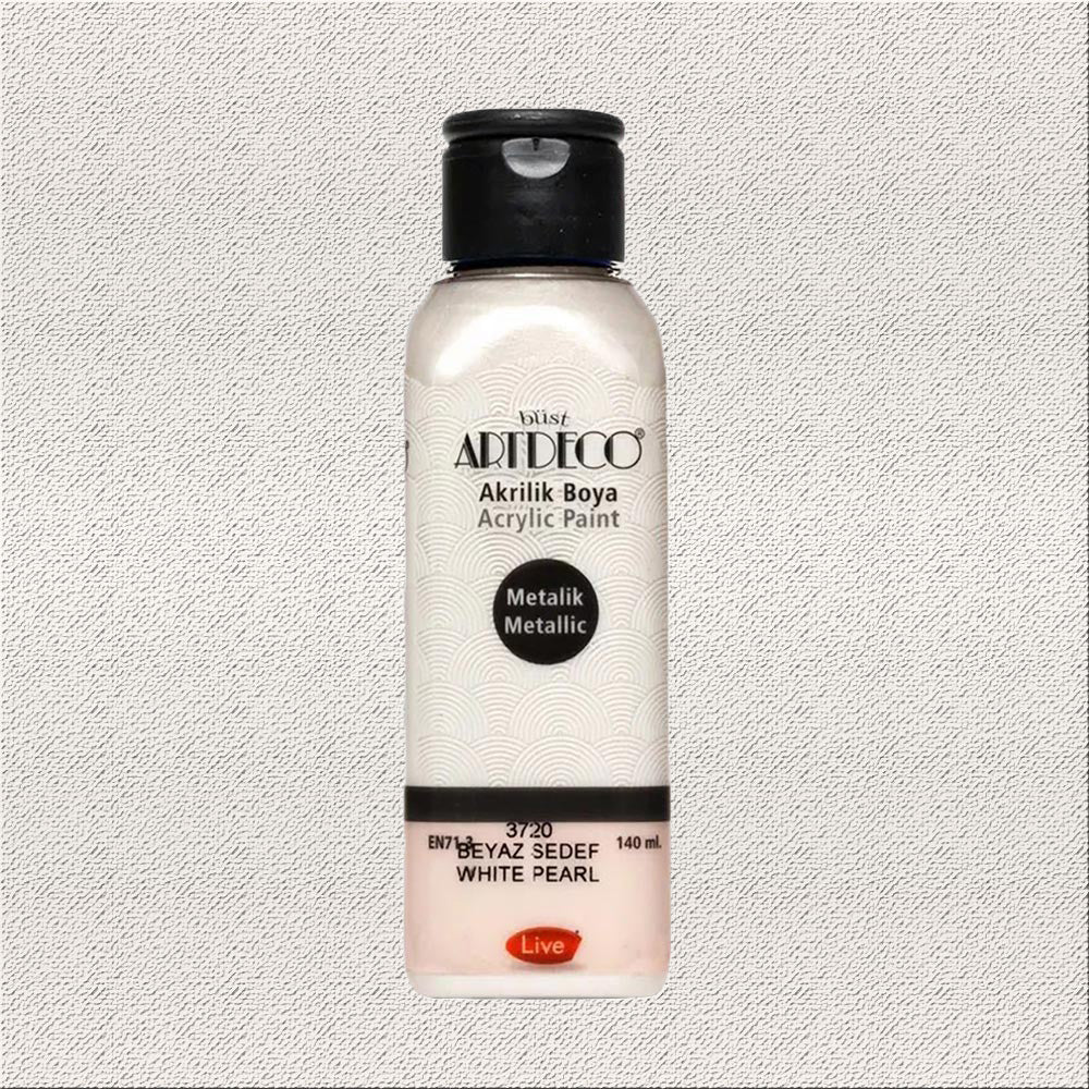 Artdeco Metalik Akrilik Boya 140ml Beyaz Sedef 3720