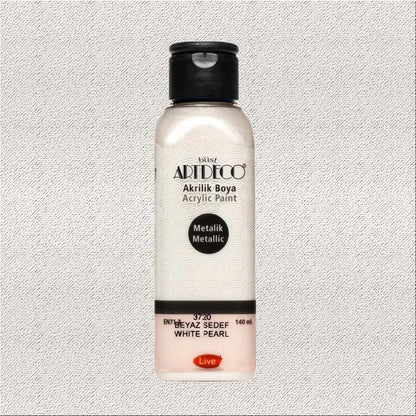 Artdeco Metalik Akrilik Boya 140ml Beyaz Sedef 3720