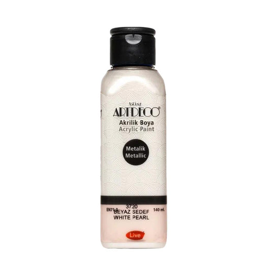 Artdeco Metalik Akrilik Boya 140ml Beyaz Sedef 3720
