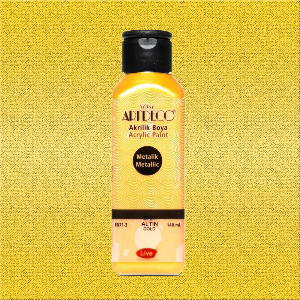 Artdeco Metalik Akrilik Boya 140ml Altın 3721