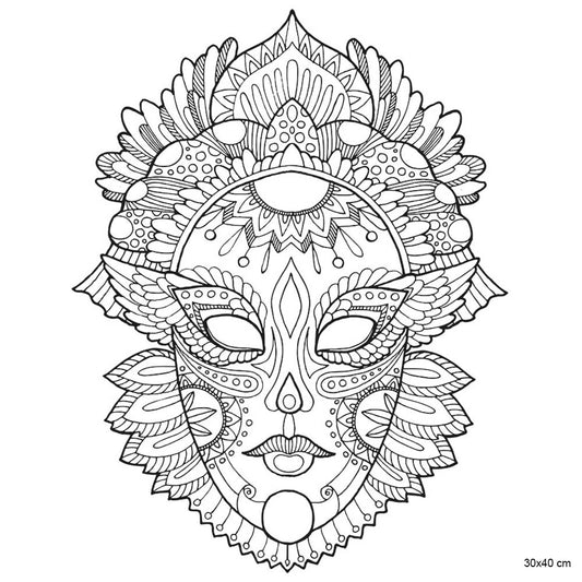 Artdeco Desenli Tuvaller Masalsı 30x40cm Maske