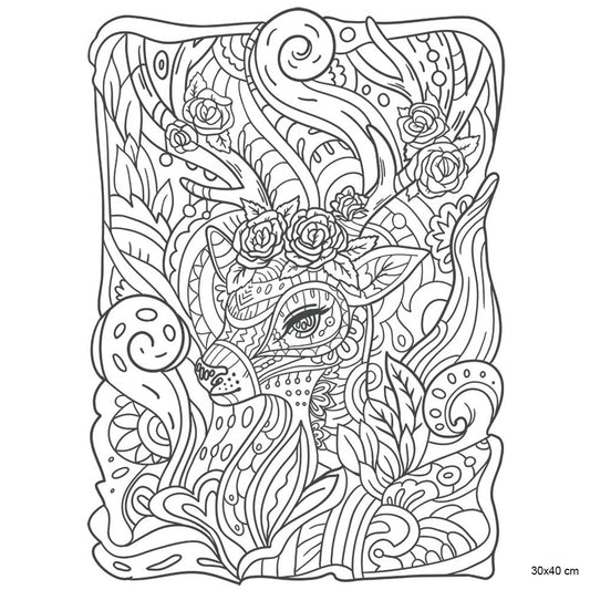 Artdeco Desenli Tuvaller Tabiat 30x40cm Geyik Yavrusu