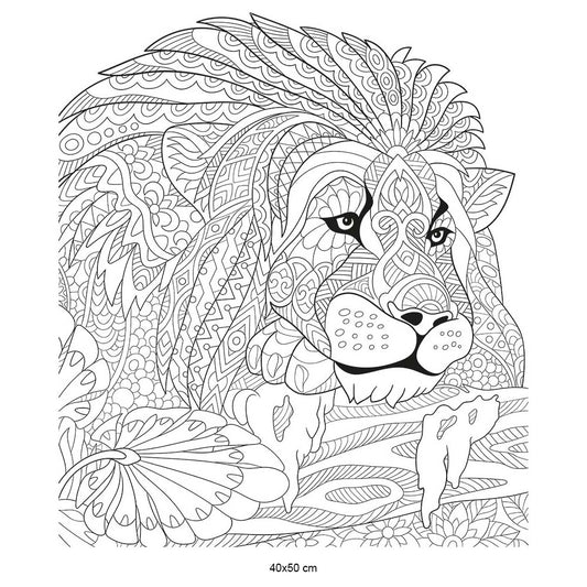 Artdeco Desenli Tuvaller Hayvanlar 40x50cm Aslan