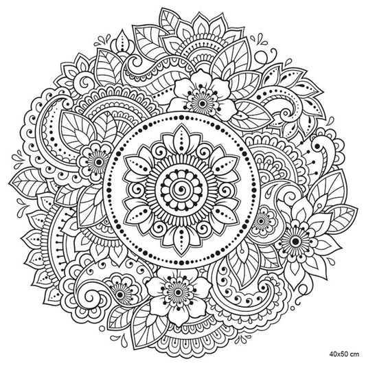 Artdeco Desenli Tuvaller Otantik 40x50cm Mandala 2