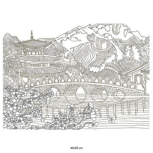 Artdeco Desenli Tuvaller Tabiat 40x50cm Japon Bahçesi